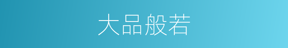 大品般若的同义词