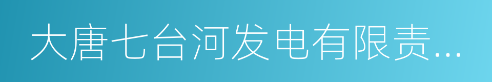 大唐七台河发电有限责任公司的同义词