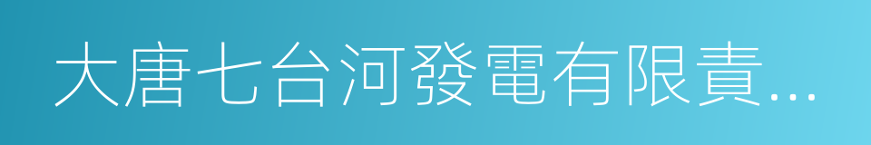 大唐七台河發電有限責任公司的同義詞