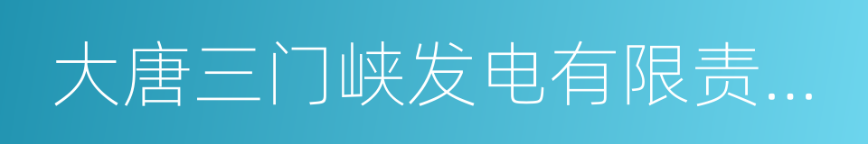 大唐三门峡发电有限责任公司的同义词