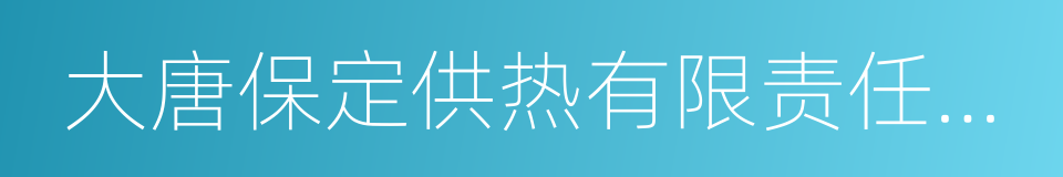 大唐保定供热有限责任公司的同义词