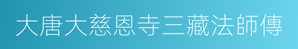 大唐大慈恩寺三藏法師傳的同義詞