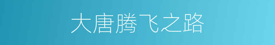 大唐腾飞之路的同义词