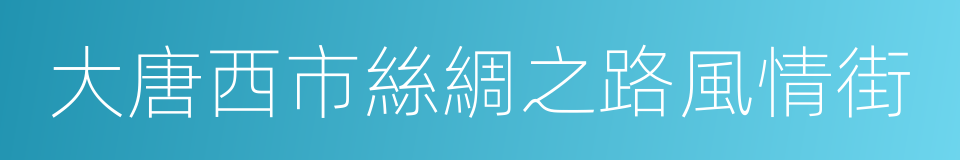 大唐西市絲綢之路風情街的同義詞