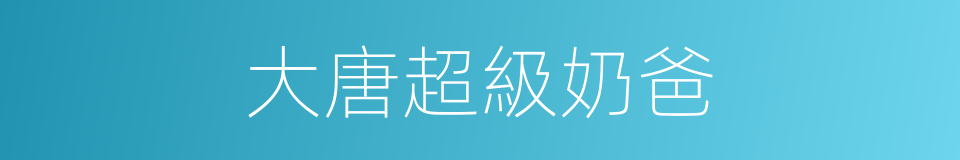 大唐超級奶爸的同義詞