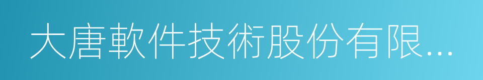 大唐軟件技術股份有限公司的同義詞