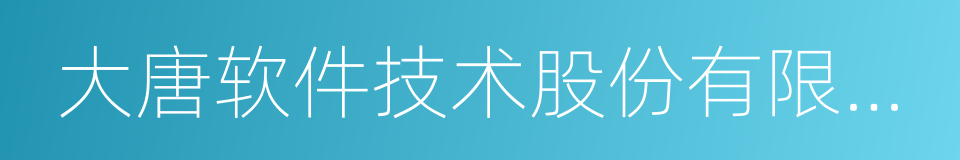 大唐软件技术股份有限公司的同义词