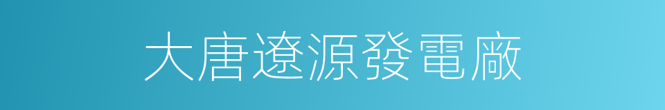 大唐遼源發電廠的同義詞