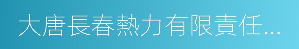 大唐長春熱力有限責任公司的同義詞