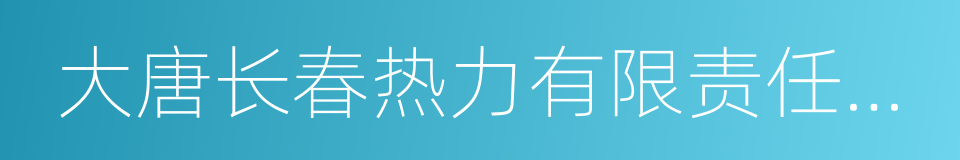 大唐长春热力有限责任公司的同义词