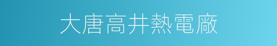 大唐高井熱電廠的同義詞