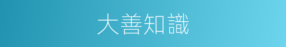 大善知識的意思