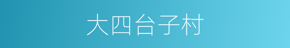 大四台子村的同义词