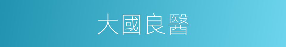 大國良醫的同義詞