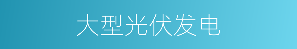 大型光伏发电的同义词