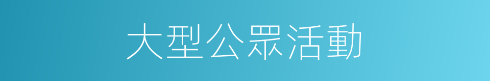 大型公眾活動的同義詞