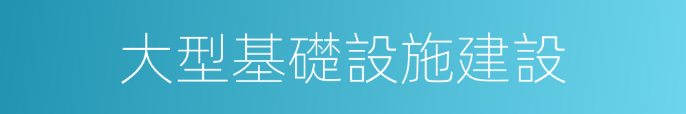 大型基礎設施建設的同義詞