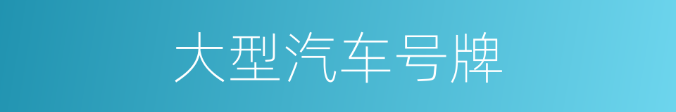大型汽车号牌的同义词