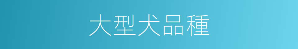 大型犬品種的同義詞