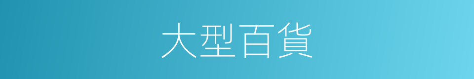 大型百貨的同義詞