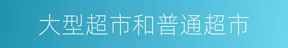 大型超市和普通超市的同义词