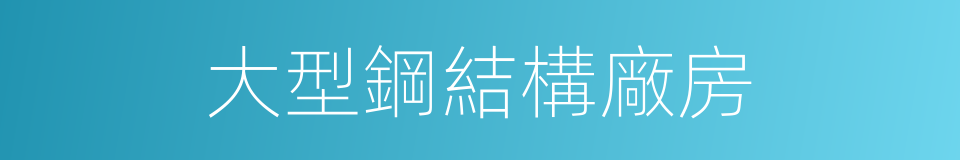 大型鋼結構廠房的同義詞