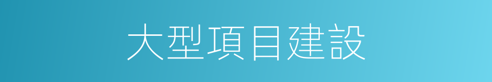 大型項目建設的同義詞