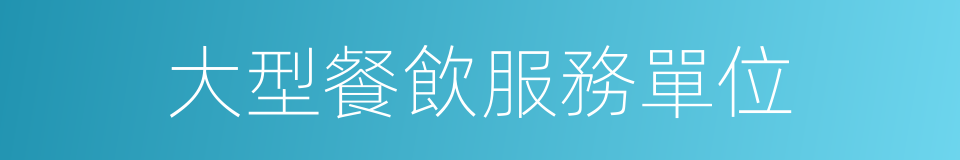 大型餐飲服務單位的同義詞