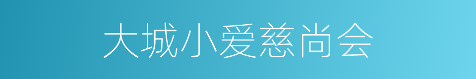 大城小爱慈尚会的同义词