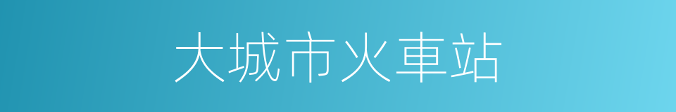 大城市火車站的同義詞