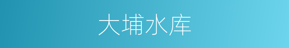 大埔水库的同义词