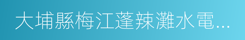大埔縣梅江蓬辣灘水電站有限公司的同義詞