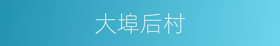 大埠后村的同义词