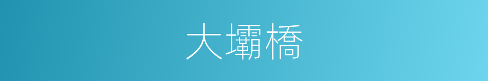 大壩橋的同義詞