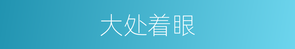 大处着眼的意思