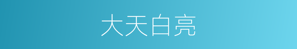 大天白亮的意思