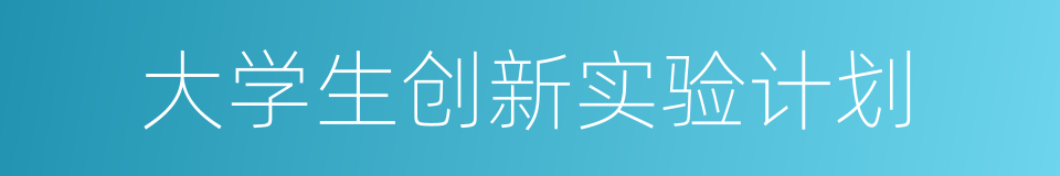 大学生创新实验计划的同义词