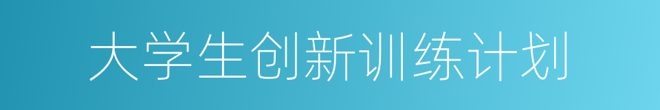 大学生创新训练计划的同义词