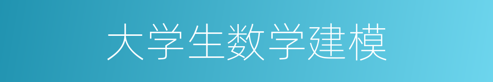 大学生数学建模的同义词