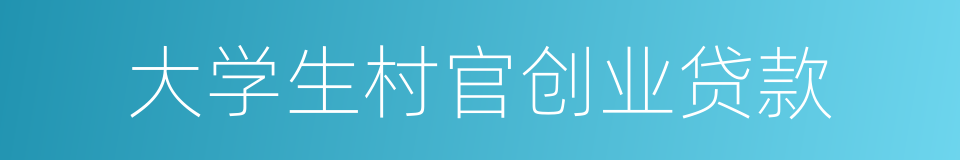 大学生村官创业贷款的同义词