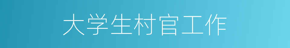 大学生村官工作的同义词