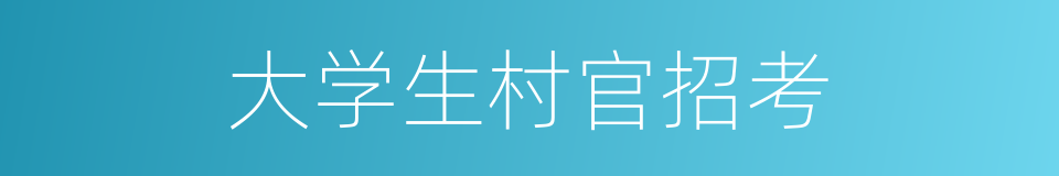 大学生村官招考的同义词