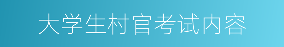 大学生村官考试内容的同义词