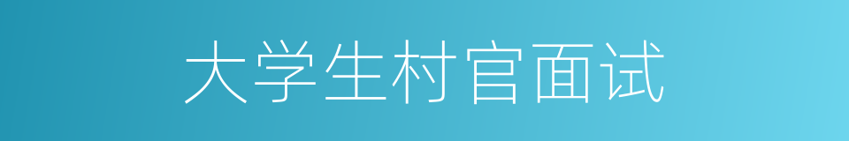 大学生村官面试的同义词