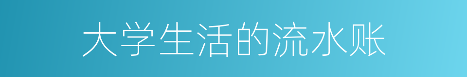 大学生活的流水账的同义词