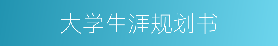 大学生涯规划书的同义词