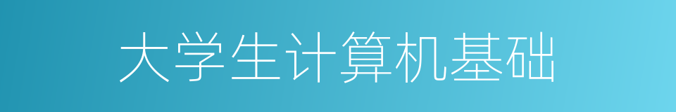 大学生计算机基础的同义词