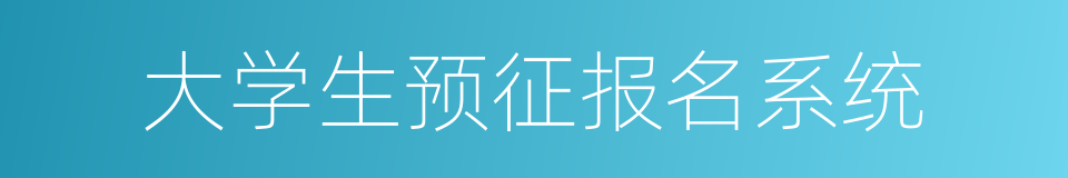 大学生预征报名系统的同义词