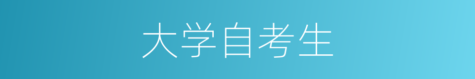 大学自考生的同义词