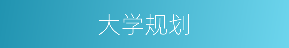 大学规划的同义词